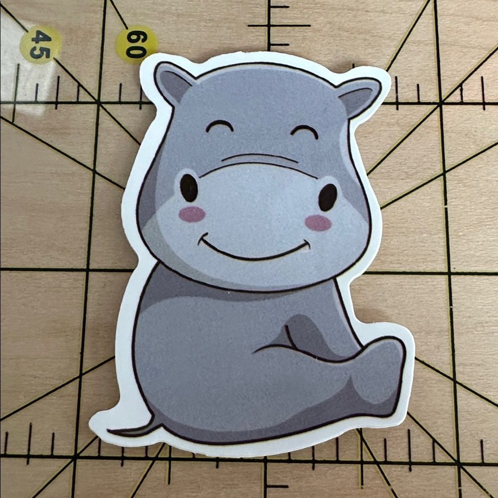 💜13/$13 +Bundle Sticker Sale | Hippopotamus Animal Waterproof Sticker
